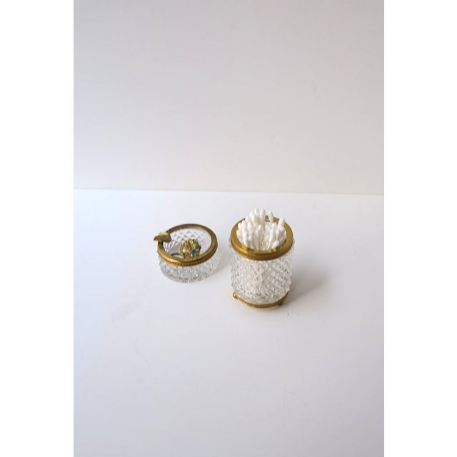French Cut Crystal Gilt Bronze Vanity Accessories or Smoking Set, Early 20th C For Sale - Image 4 of 11