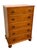 Traditional Vintage 5-Drawer Chest With Figured Wood Grain, Dovetailed Drawers and Brass-Toned Hardware For Sale - Image 3 of 9