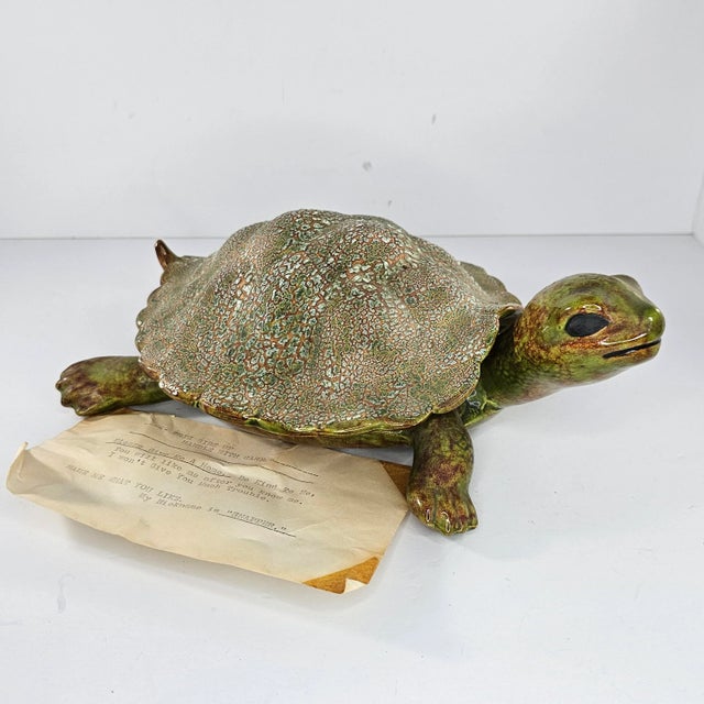 Vintage Snapper Turtle Large Trinket Box Figurine Removable Shell 1970 For Sale - Image 9 of 12