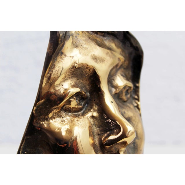 Yves Lohé, Face Sculpture, 1970s, Bronze For Sale - Image 4 of 12
