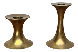 Mid-Century Brass Candleholders, 1960s, Set of 2