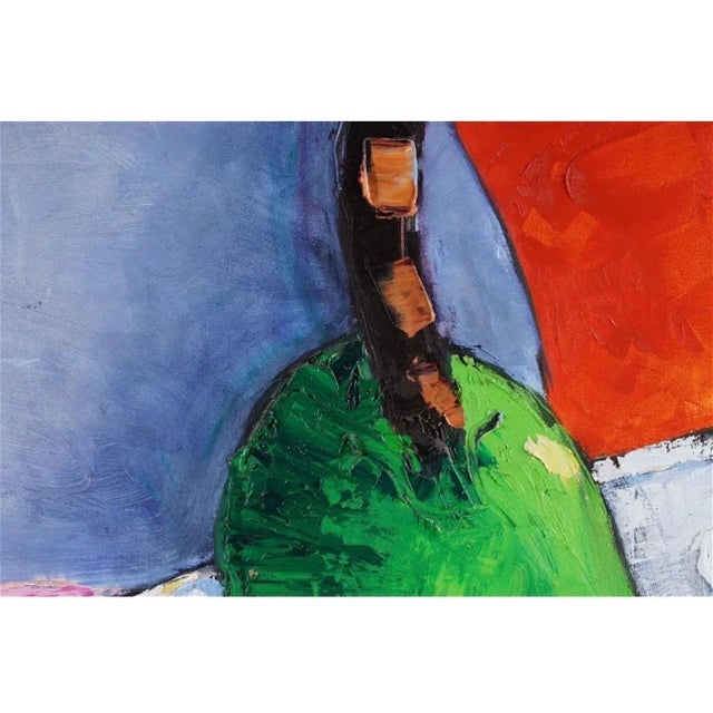 Suzanne Mears, Large Pop Art Oil Painting "Pear" Modernist Colorful Composition Suzanne Mears For Sale - Image 9 of 15