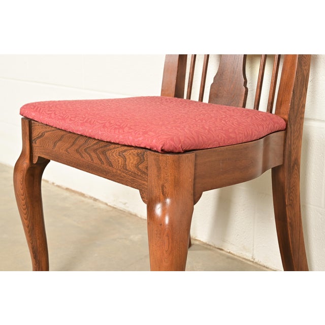 Brown Baker Furniture Style Queen Anne Solid Walnut Dining Chairs, Set of Four For Sale - Image 8 of 13