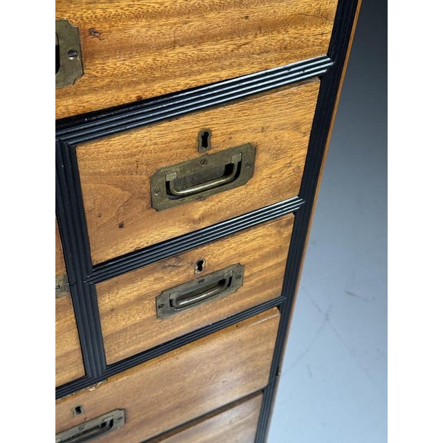 Metal Antique Campaign Chest of Drawers, 1800s For Sale - Image 7 of 18