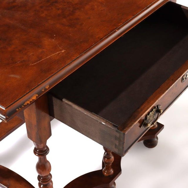 Yorkshire High Point Elizabethan Burl Hall Table 20th C For Sale - Image 11 of 11
