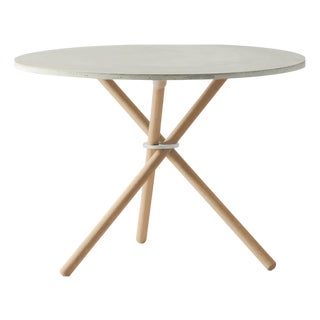 Daphne Coffee Table with Light Concrete Top and Light Oak Legs by Eberhart Furniture For Sale