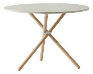 Daphne Coffee Table with Light Concrete Top and Light Oak Legs by Eberhart Furniture