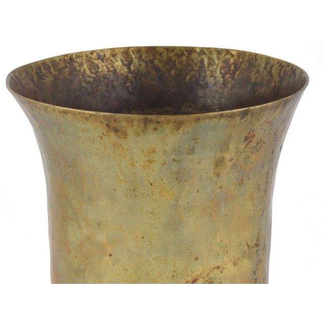Vintage Art Deco Brass Vase, Germany, 1920s For Sale - Image 4 of 5