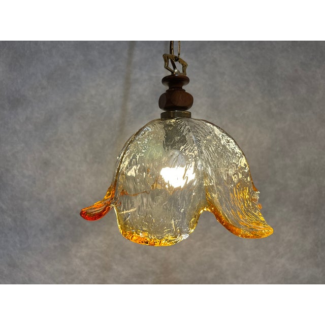 Vintage Glass Pendant Lamp, Italy, 1960s For Sale - Image 10 of 11