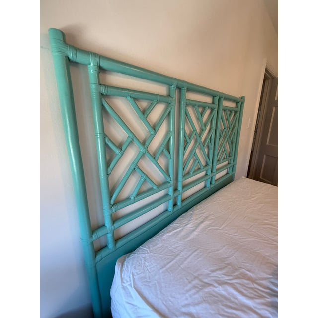 Queen Size Painted Chippendale Headboard Traditional timeless Chippendale style but in a fun color that sparks joy. We...