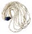 Multi Strand, Freshwater, Pearl Necklace With Lapis and Silver For Sale