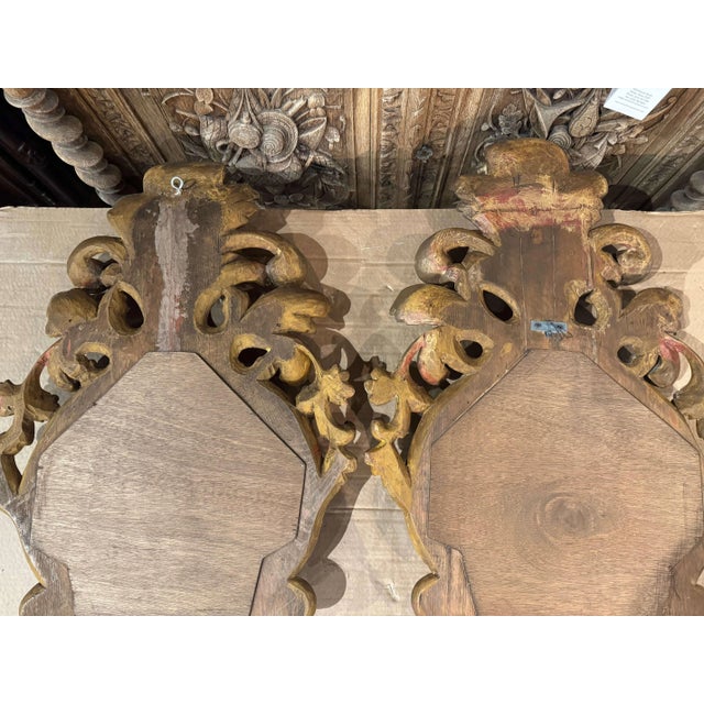 Pair of 19th Century Italian Louis XV Carved Giltwood Wall Mirrors For Sale - Image 10 of 10