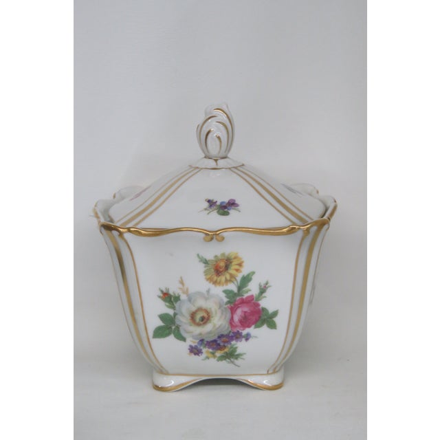 This lovely lidded Jar is made of porcelain; This beautiful piece is stamped on the bottom PMR Jaeger and Co. This...