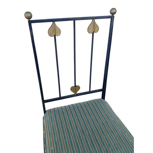 Black Mid 20th Century Set of 4 Iron Chairs For Sale - Image 8 of 12