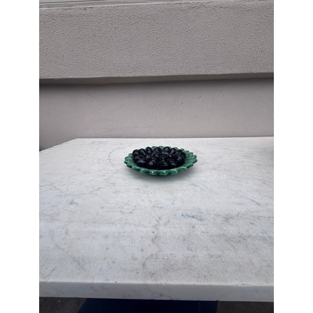 Rustic Portuguese Majolica Palissy Olives Platter Aires C. Leal Caldas Da Rainha For Sale - Image 3 of 4