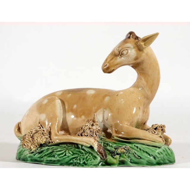 18th Century Ralph Wood-Type Stag and Hind Pearlware Pottery Figures For Sale - Image 11 of 15