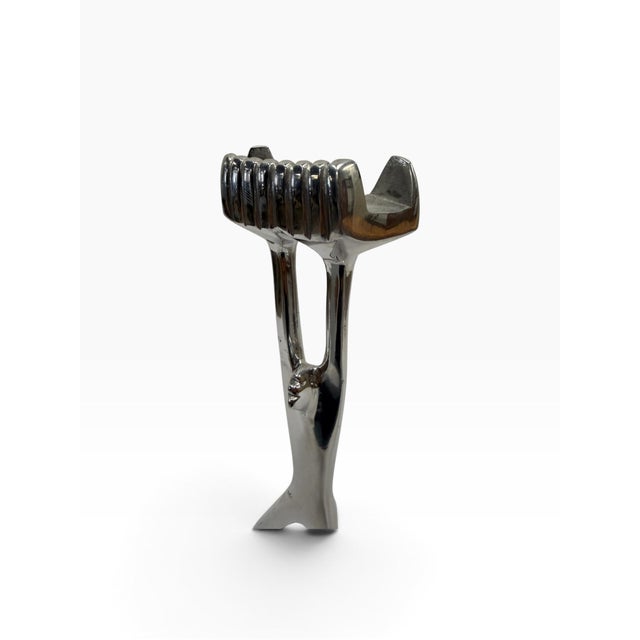 Contemporary Vintage Signed Carrol Boyes Cast Metal "Standing Man" Business Card Holder For Sale - Image 3 of 8