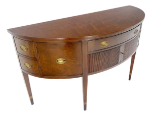 Kittinger Georgian 6' Long Rounded Demi Lune Sideboard Credenza Server Cabinet