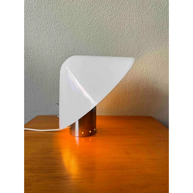 Chioccio White Aluminum & Chrome Table Lamp by Sergio Mazza for Quattrifolio, Italy, 1970s For Sale - Image 16 of 18