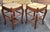 Late 20th Century Late 20th Century Pair Louis XV Style Carved Mahogany and Rush Seat Counter Stools, a Pair For Sale - Image 5 of 6