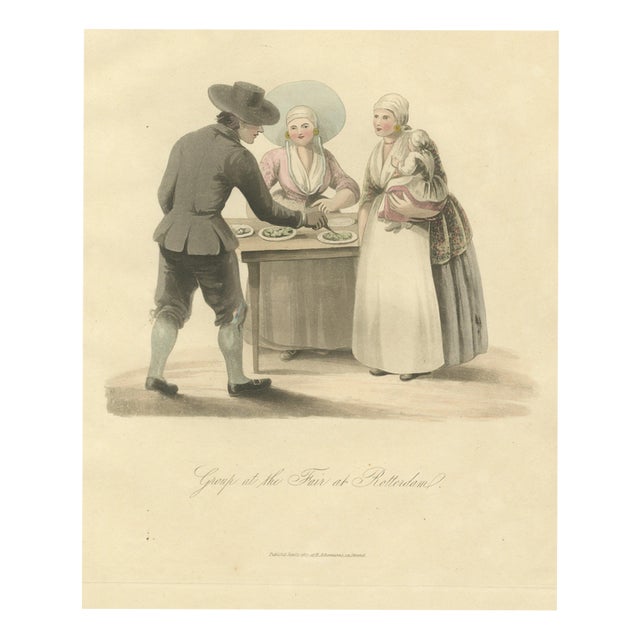 After Miss Semple, Group at the Fair at Rotterdam, 1817, Engraving For Sale