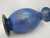 Donald Carlson Iridescent Blue Splatter Studio Art Glass Trumpet Vase For Sale - Image 9 of 12