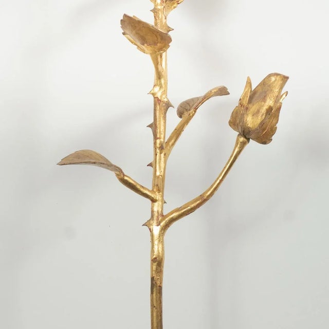 Giltwood Rose Sculpture by Carlos Villegas For Sale - Image 9 of 11