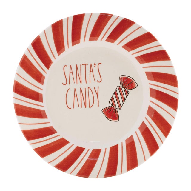 Contemporary Ceramic Santa Candy Plate (Set of 4) For Sale - Image 3 of 4
