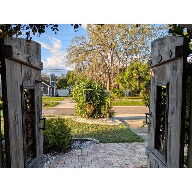 1990s Rustic European Style Entrance Doors - Set of 2 For Sale - Image 9 of 9
