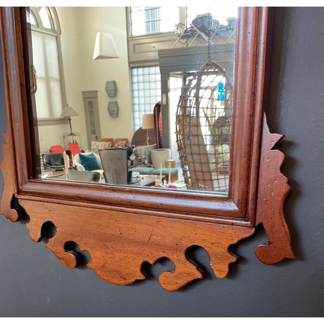 Vintage Chippendale Style Mahogany mirror. In order to appease the more reserved English public, Thomas Chippendale...