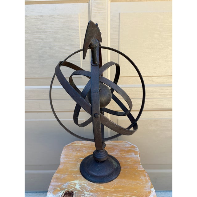 Vintage French Country Iron Garden Armillary Sundial- Outdoor Estate Decor For Sale - Image 9 of 9