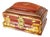 19th Century English or French Red Lacquer Gilt Chinoiserie Sewing Box For Sale