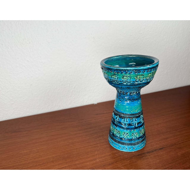 Mid-Century Modern Rimini Blue Pottery Candleholder by Aldo Londi for Bitossi, Italy, 1960s For Sale - Image 14 of 18