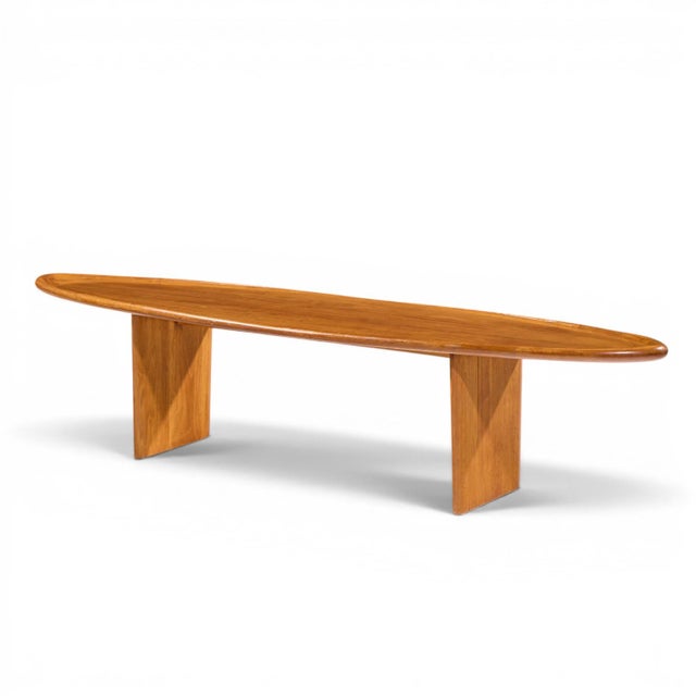 Mid-Century Modern t.h. Robsjohn Gibbings for Widdicomb Model 3304 Mid Century Mahogany Surfboard Coffee Table For Sale - Image 3 of 9