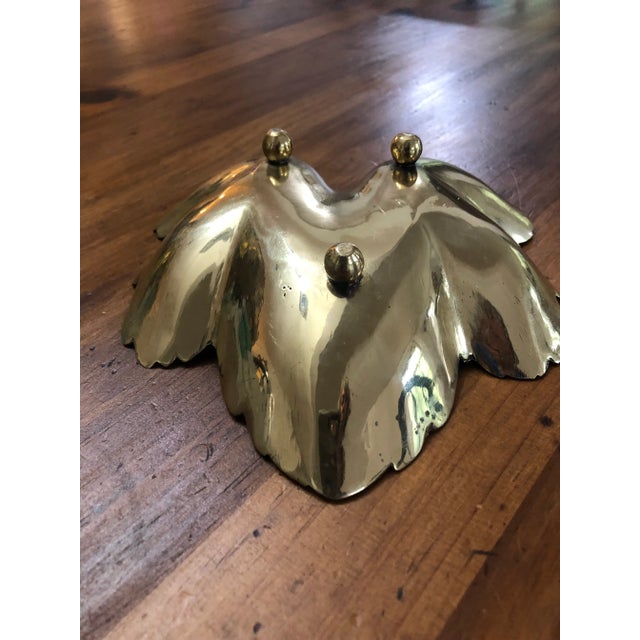 Vintage 1970s Solid Brass Maple Leaf Dish For Sale - Image 4 of 6