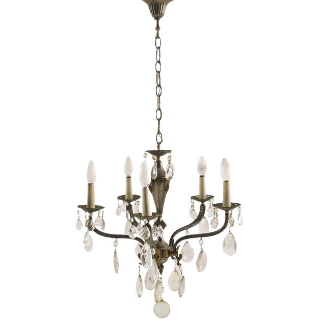 Brass Ceiling Lamp, 1920s For Sale