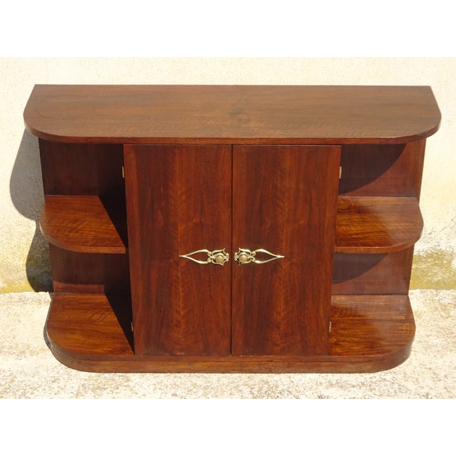 Small Art Deco Walnut Bookcase, 1940s For Sale - Image 3 of 18