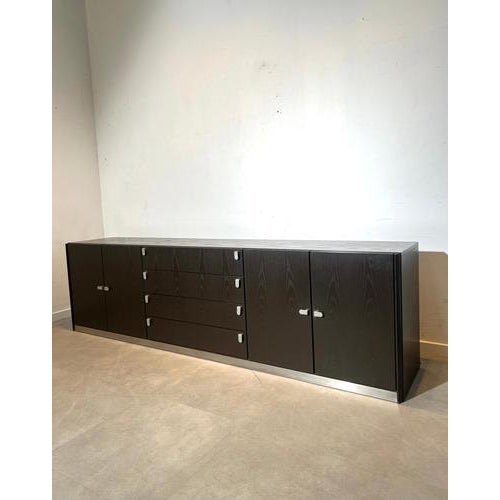Large Modernist Dark Oak Sideboard For Sale - Image 4 of 5