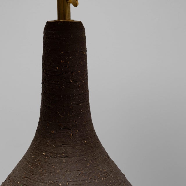 20th Century German Brown And Orange Ceramic Table Lamp For Sale - Image 9 of 18