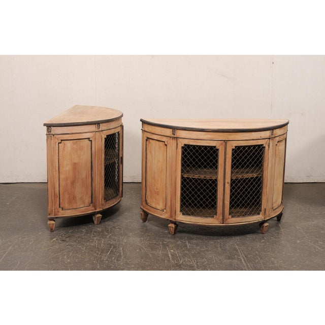 French 1960's Demi Consoles W/ Wire Doors For Sale - Image 9 of 12
