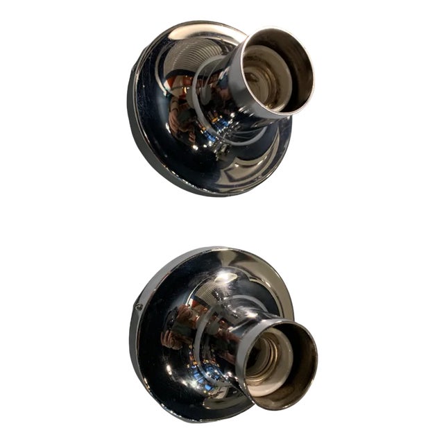 Space Age Chrome Wall Lights, Set of 2 For Sale