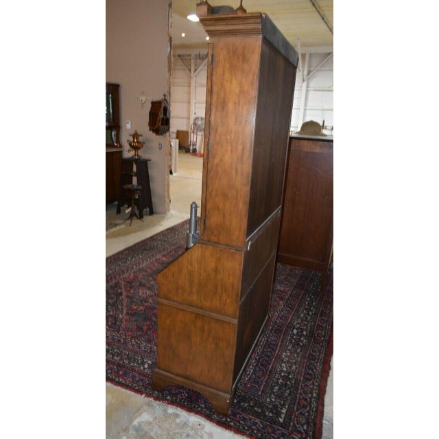 Vintage Baker Furniture Burled Walnut Drop Front Secretary Desk For Sale - Image 12 of 13