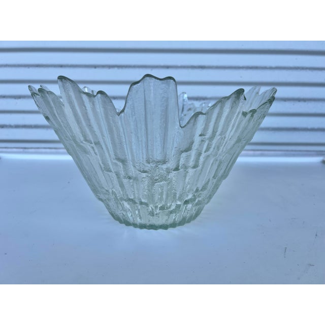 Mid Century Ice Style Art Glass Bowl / Northern Lights For Sale - Image 4 of 8