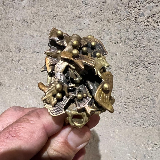 1970s Pal Kepenyes Brass Bracelet Cuff Milagros Series For Sale In San Diego - Image 6 of 12