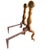 Cast Iron Fireplace Andirons With Gold Enamel From the 1920's, Pair For Sale - Image 10 of 10