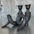 Vintage Boho Patinated Metal Curly Horn Candlesticks - A Pair For Sale - Image 9 of 9