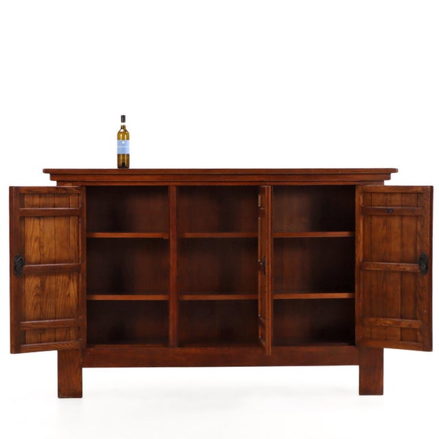 1960s French Brutalist Oak Cabinet, C. 1960 For Sale - Image 5 of 9