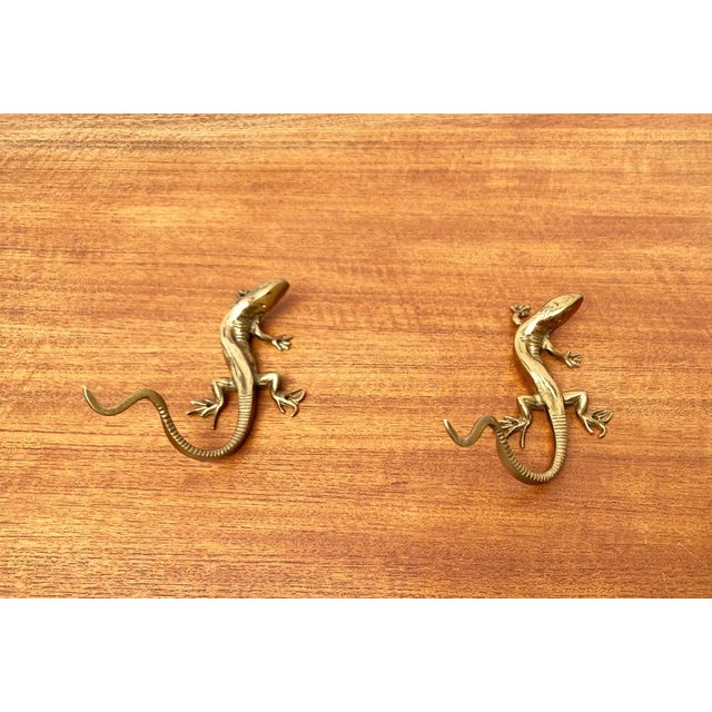 Mid-Century Brass Lizard Wall Coat Hooks, 1950s, Set of 2 For Sale - Image 18 of 18
