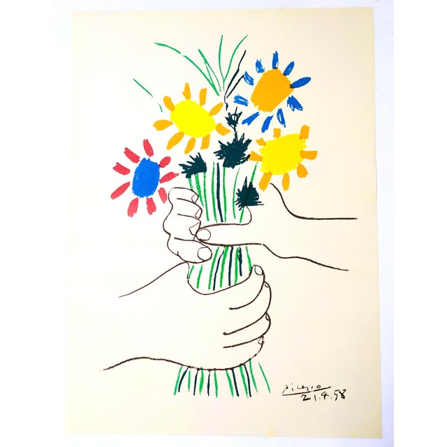 Pablo Picasso Pablo Picasso, Bouquet of Peace, Lithograph, 1958 For Sale - Image 4 of 4