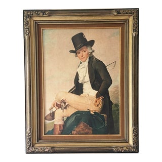 Mid 20th Century Jacques Louis David Portrait of Pierre Sériziat Neoclassical Gilt Framed Wall Art For Sale